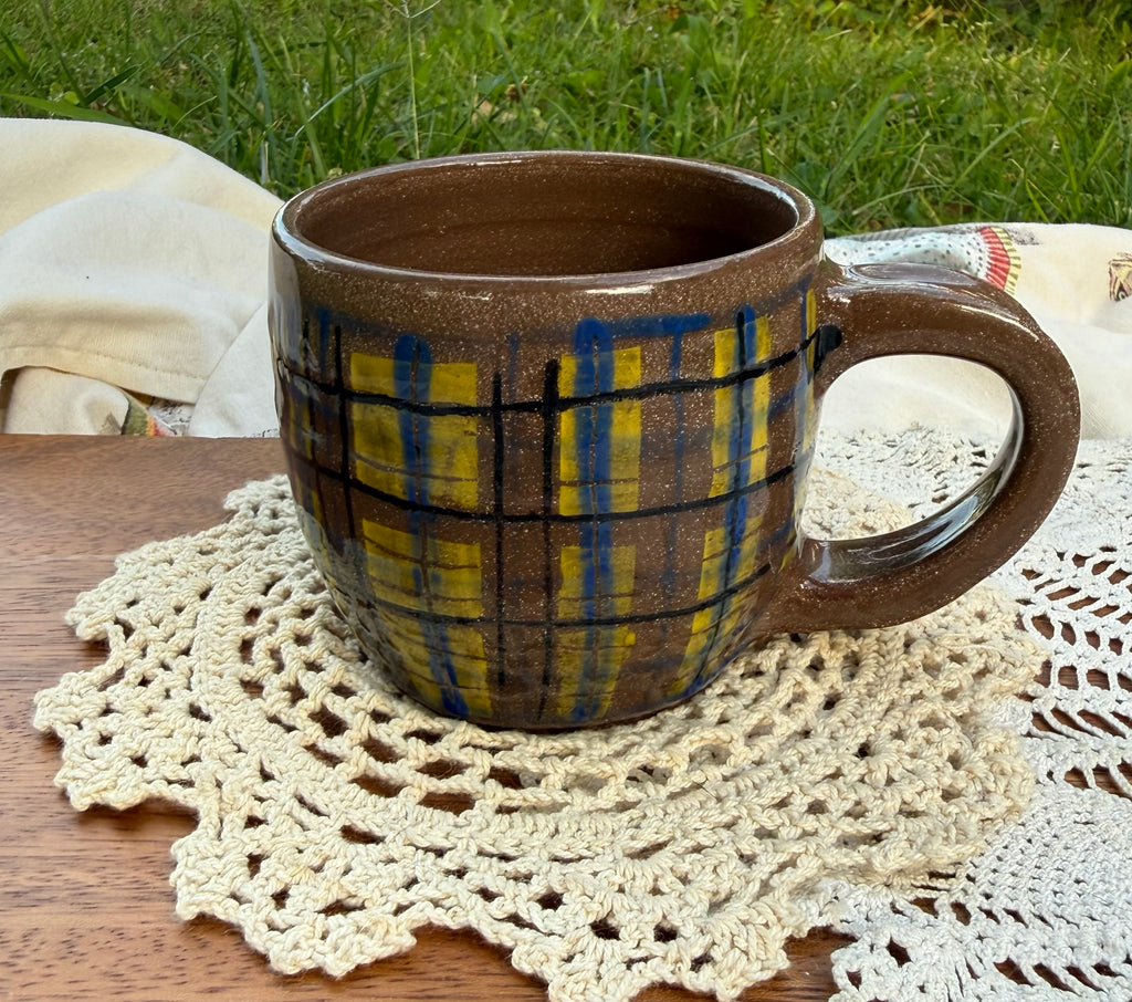 Wonky plaid mug